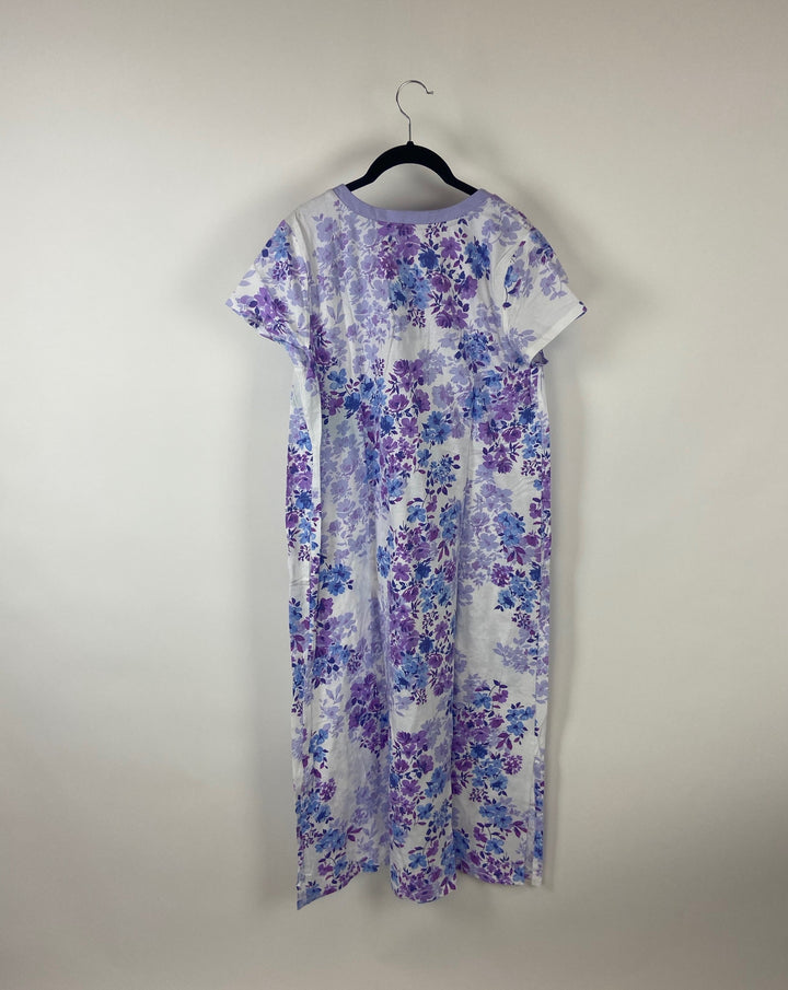 Purple Floral Nightgown - Small