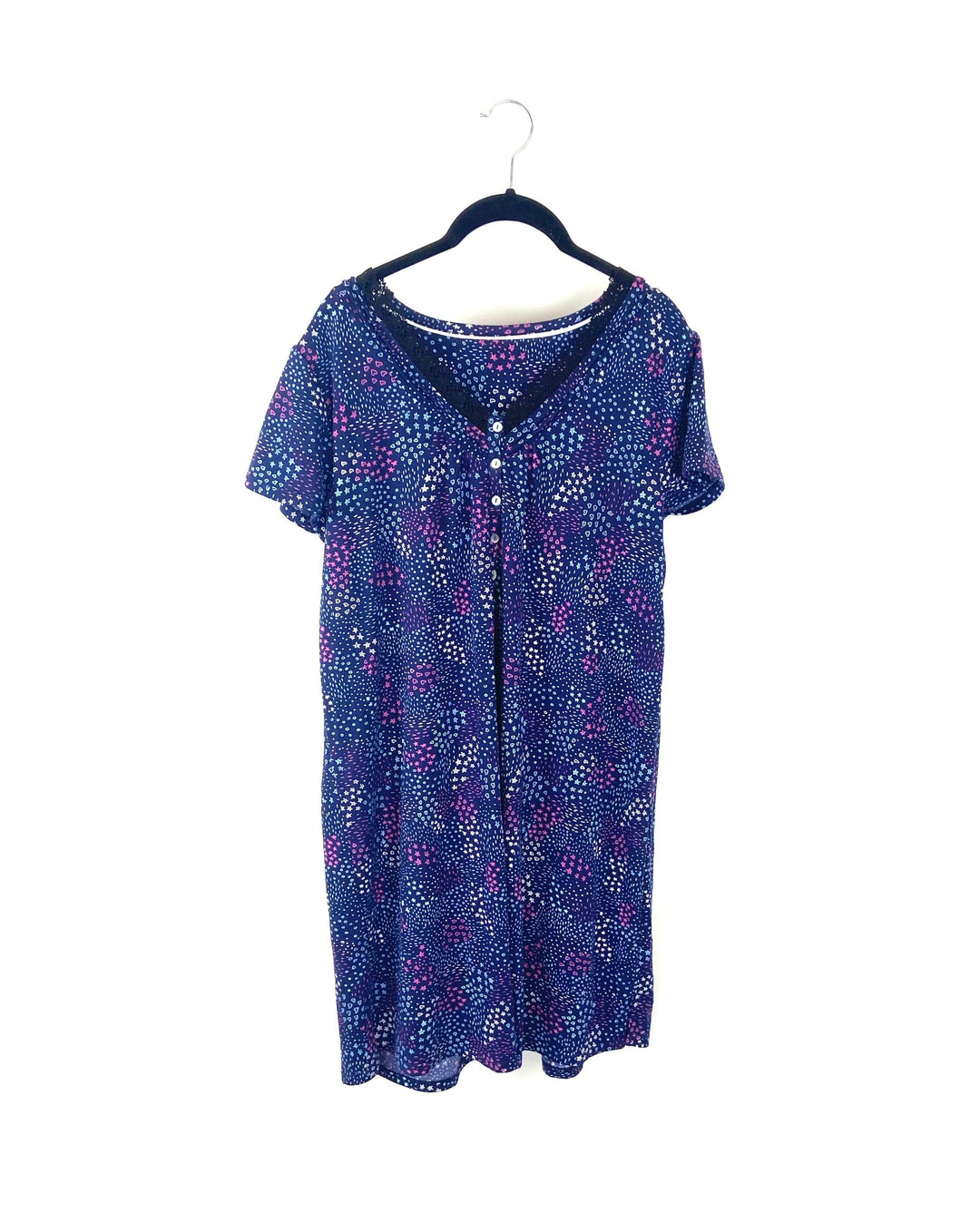 Star and Heart Printed Nightgown - Small
