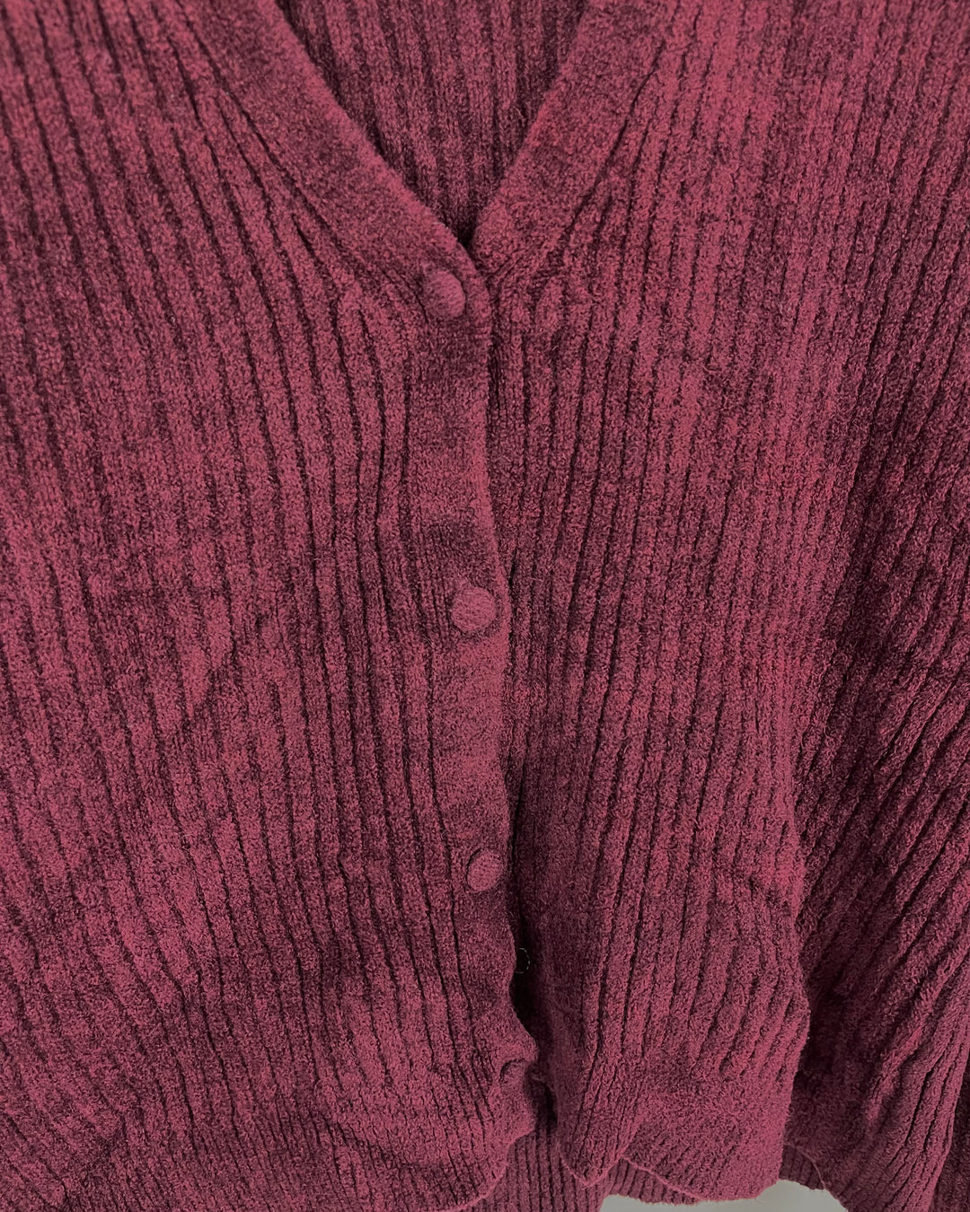 Red Long Sleeve Cardigan - Medium