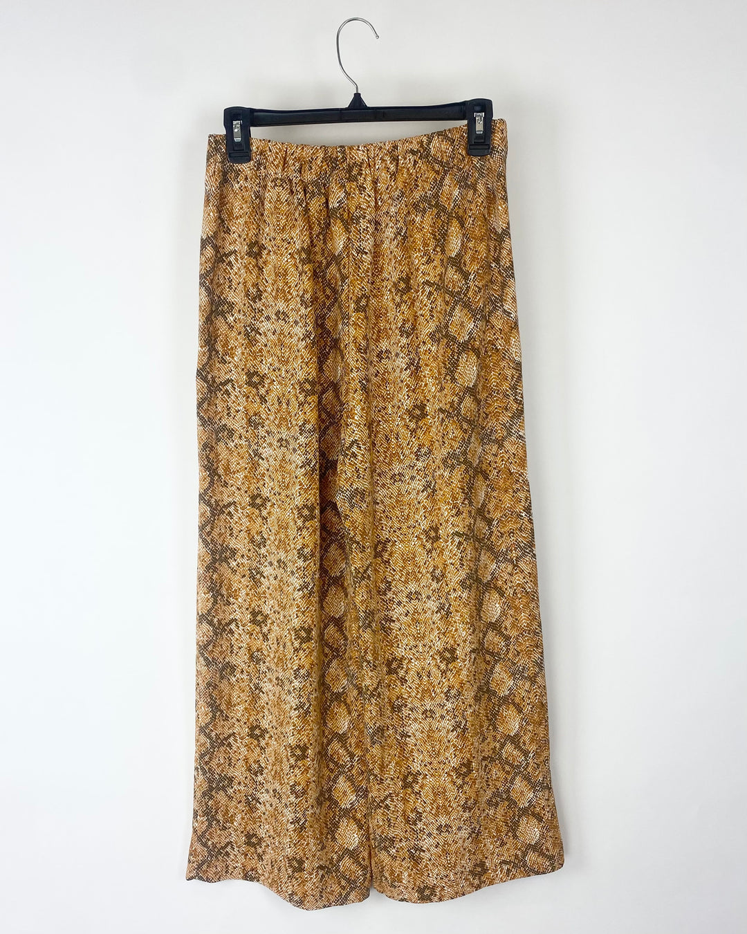 Burnt Orange Snakeskin Patterned Wide Leg Pant - Size 4