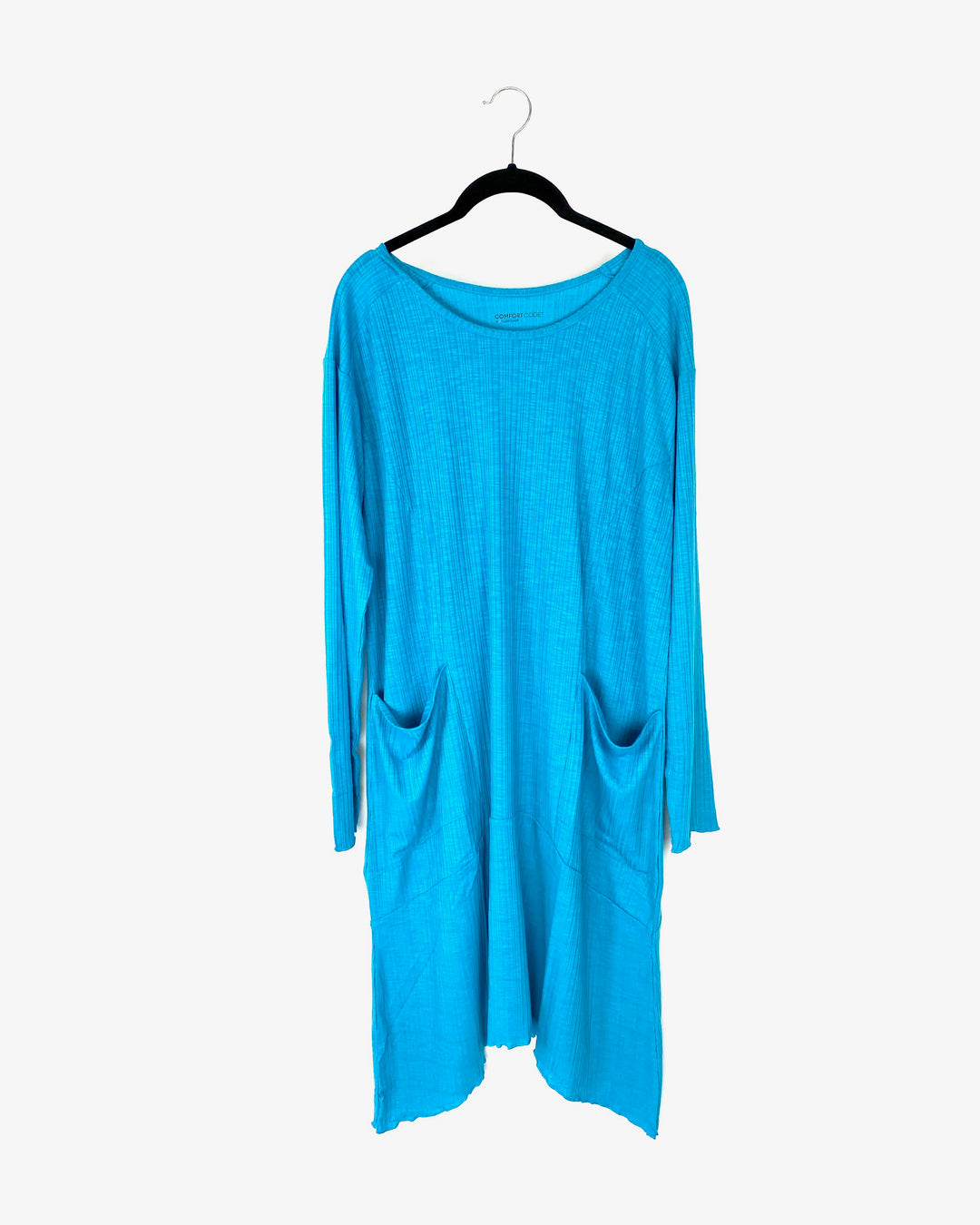 Bright Blue Ribbed Dress - Small and Medium