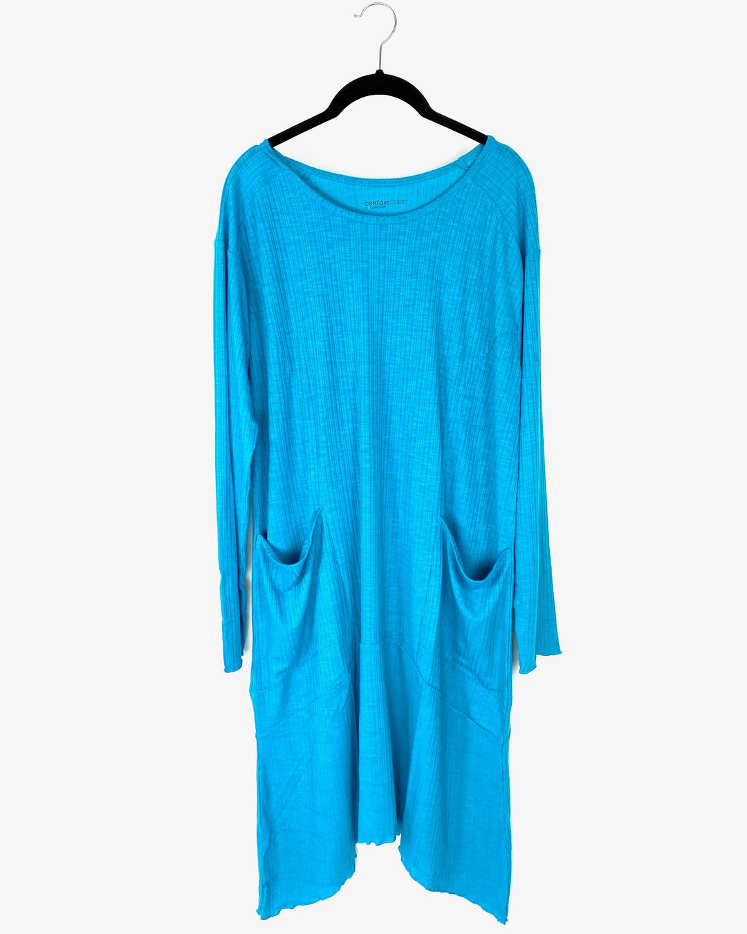 Bright Blue Ribbed Dress - Small and Medium