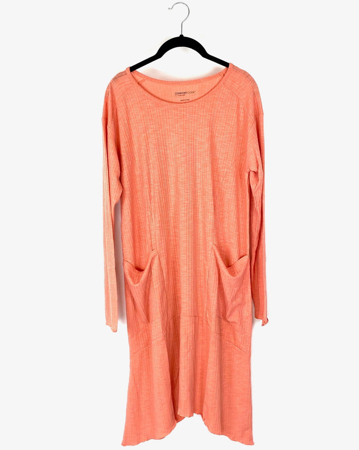 Peach Ribbed Dress - Small and Medium