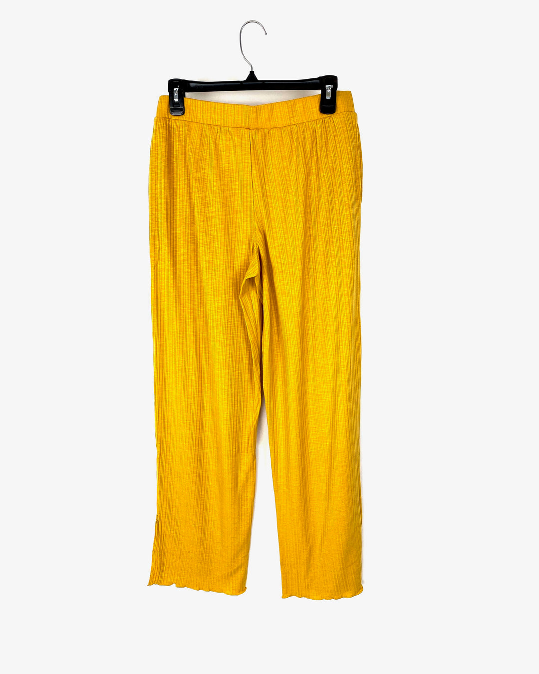 Flowy Yellow Ribbed Pants - Small, Medium