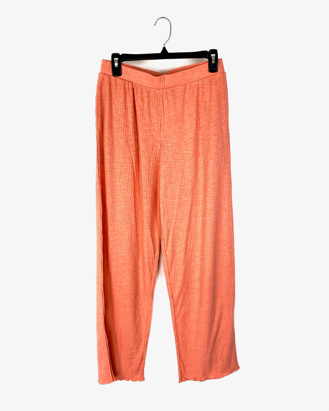 Peach Ribbed Flowy Pants - Small and Medium