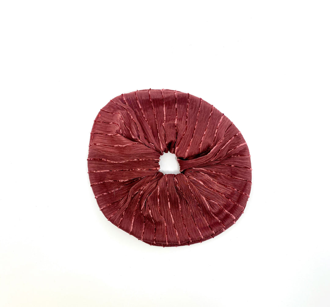 Mauve Jumbo Scrunchie With Velour Accent