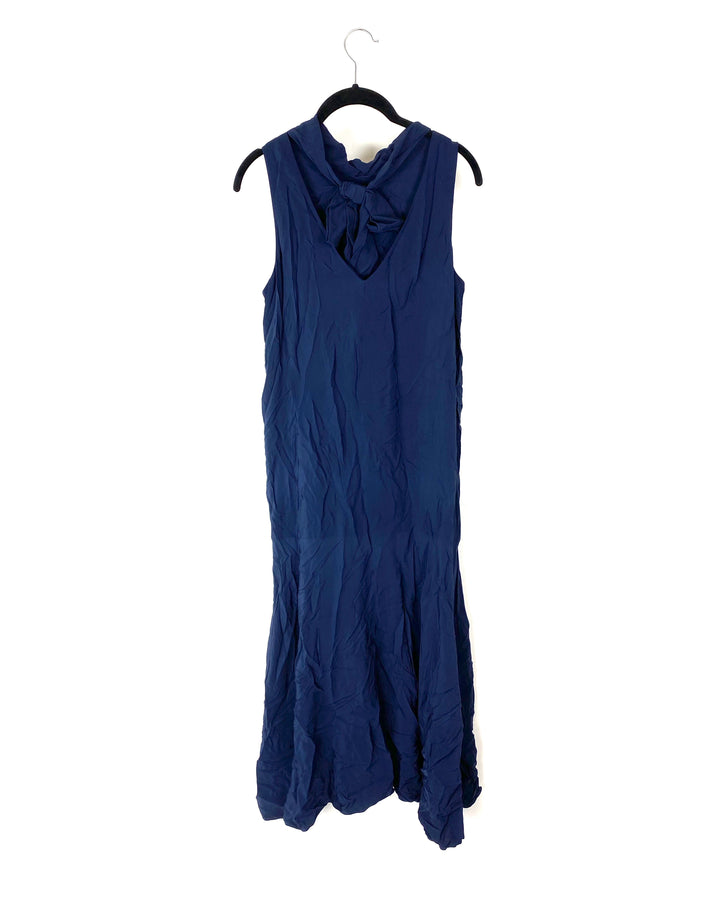 Navy Blue Halter Maxi Dress - Size 4