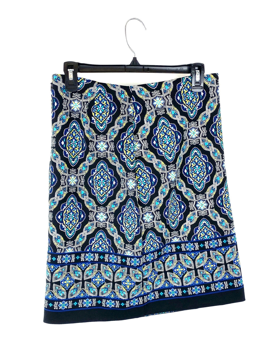 Black Abstract Print Pencil Skirt - Size 4