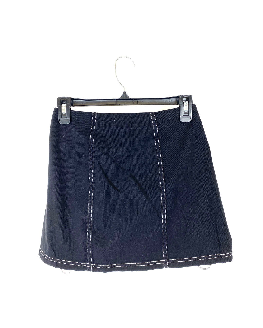Black Denim Mini Skirt - Extra Small