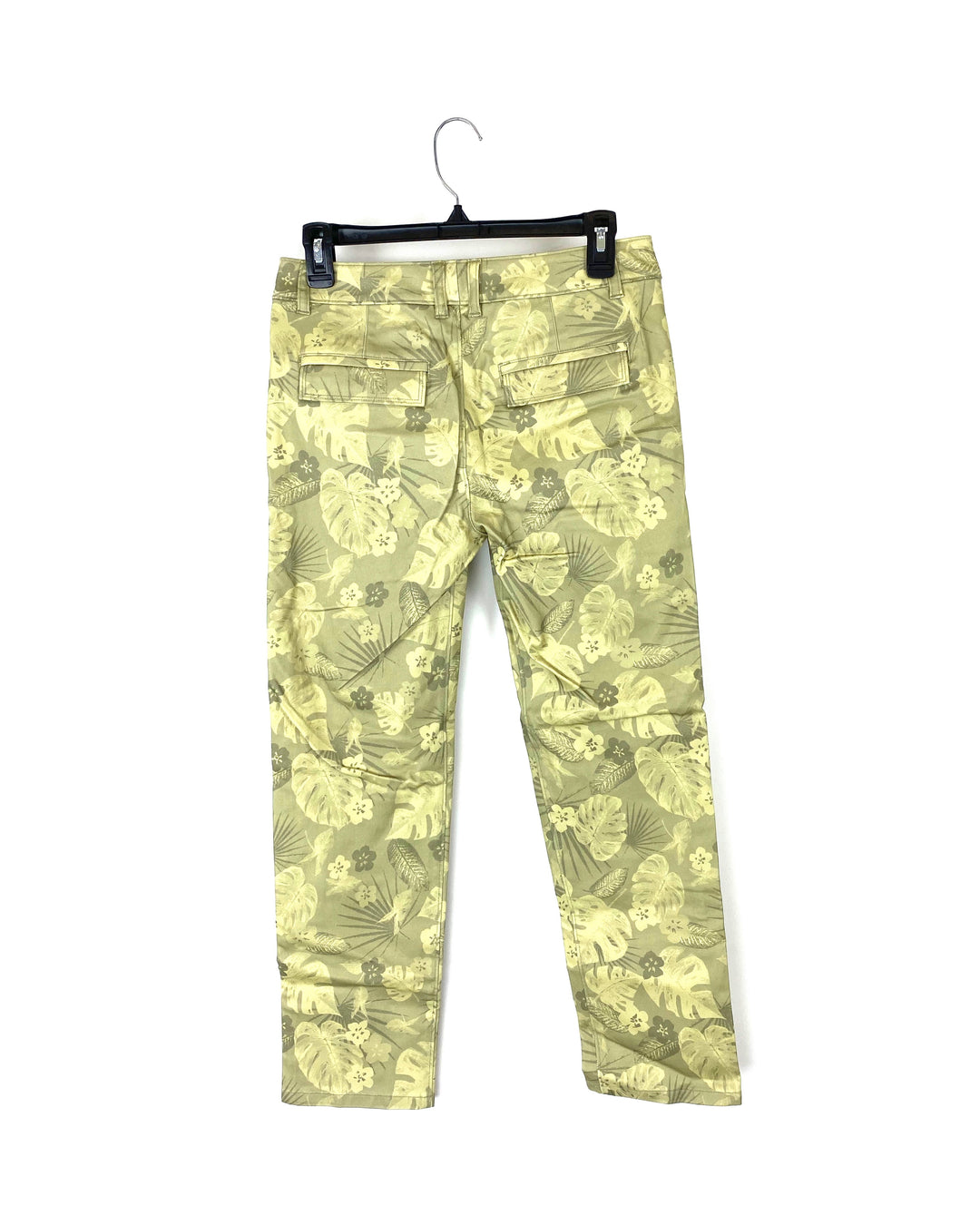 Green Flower and Leaf Pattern Pants - Small