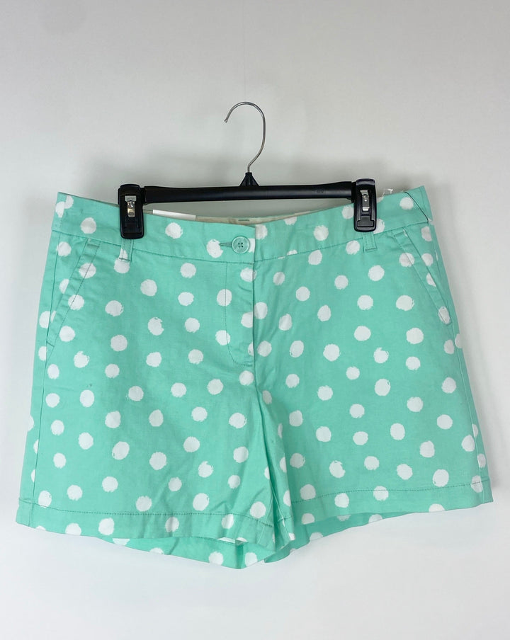 Mint Green Polka Dot Shorts - Size 12
