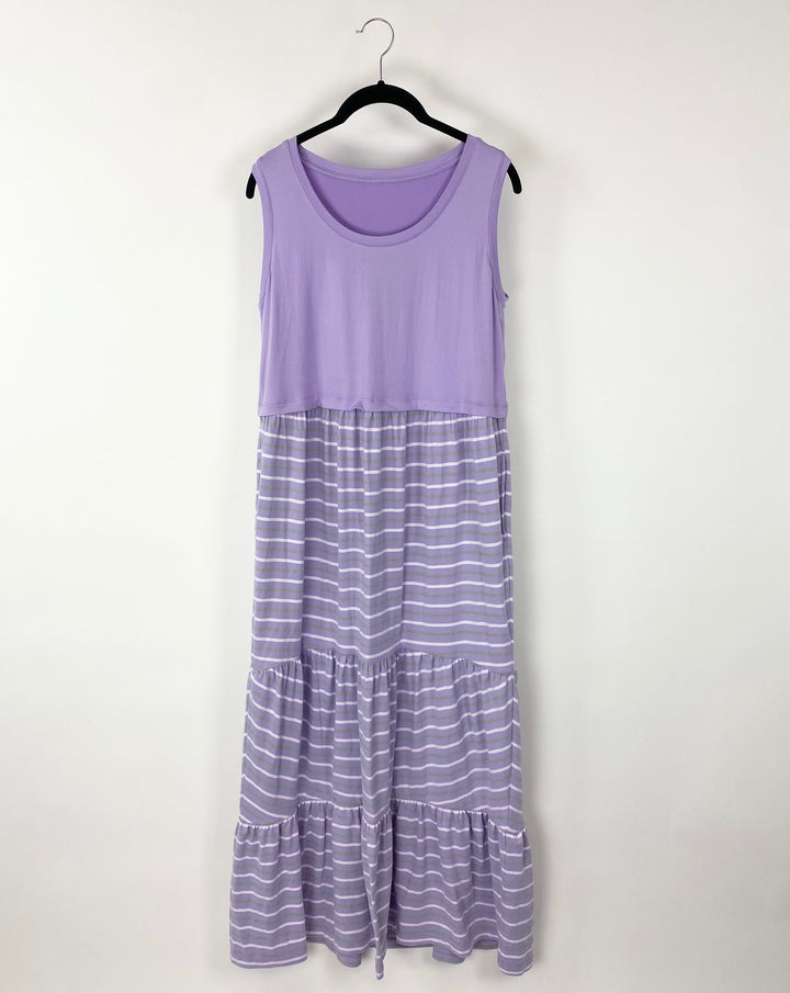 Purple Sleeveless Maxi Dress - Size 6/8