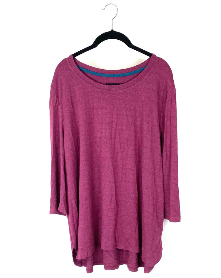 Maroon 3/4 Long Sleeved Shirt - Small