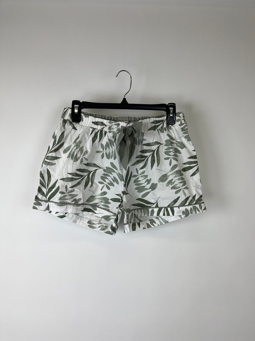 White and Green Printed Shorts - Small