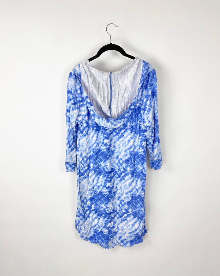 Light Blue Tie-Dye Lounge Dress - Extra Small