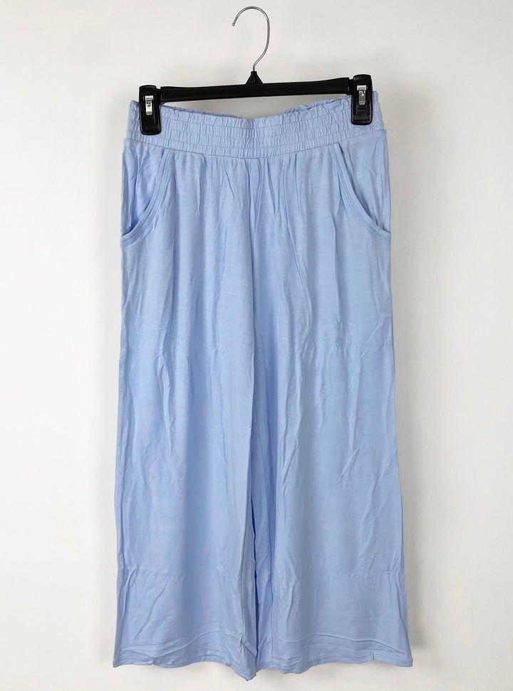 Baby Blue Cropped Pj Bottoms - XS