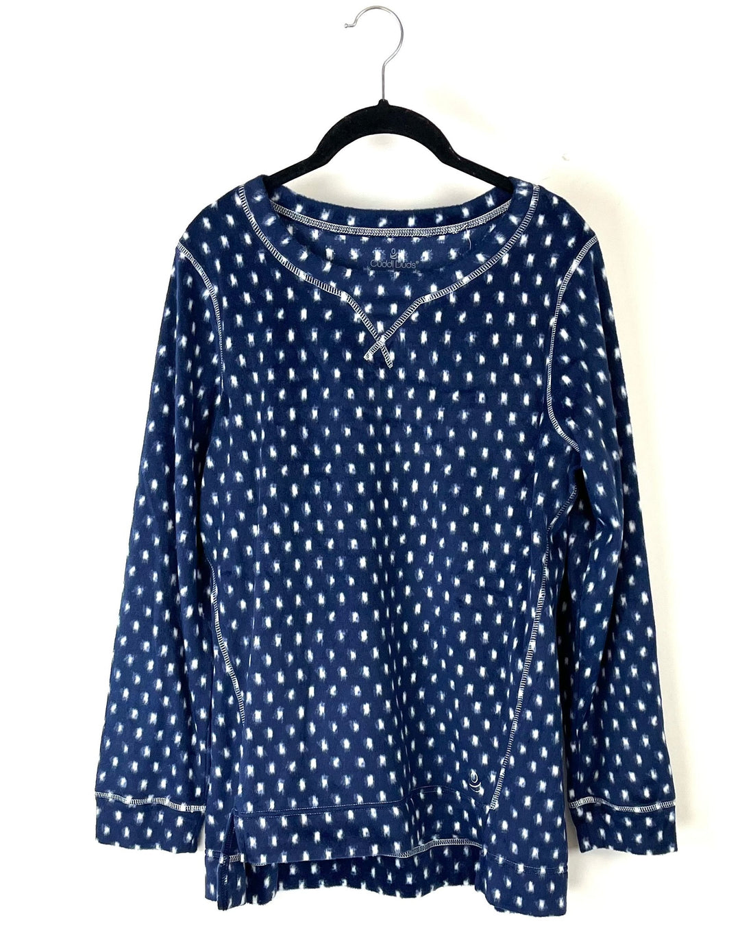 Soft And Cozy Blue Polka Dot Sleepwear Top - Small/Medium