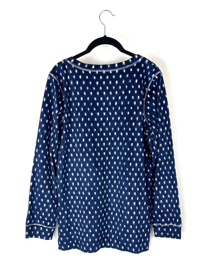 Soft And Cozy Blue Polka Dot Sleepwear Top - Small/Medium