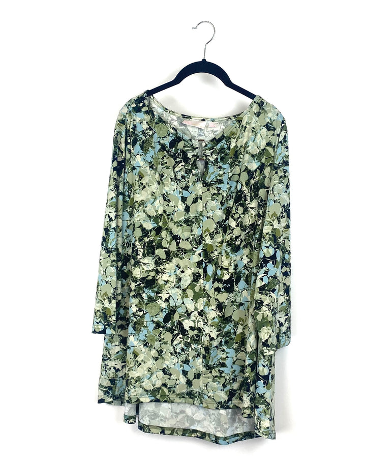 Green Quarter Sleeve Top - Large/ Extra Large
