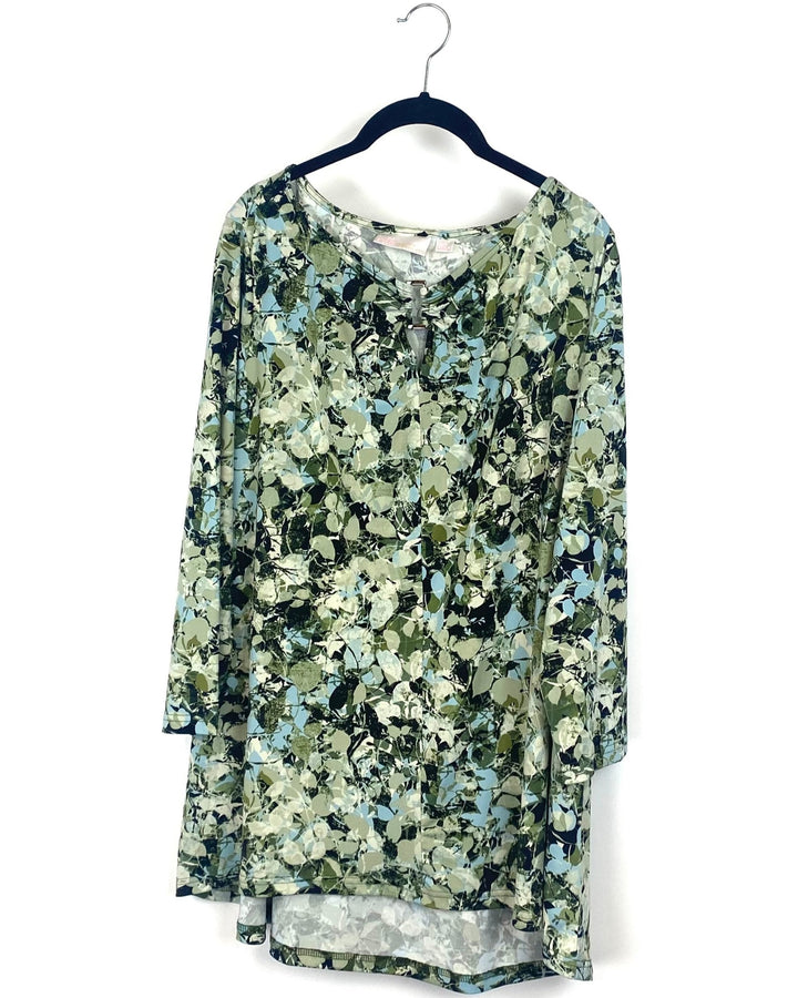Green Quarter Sleeve Top - Large/ Extra Large