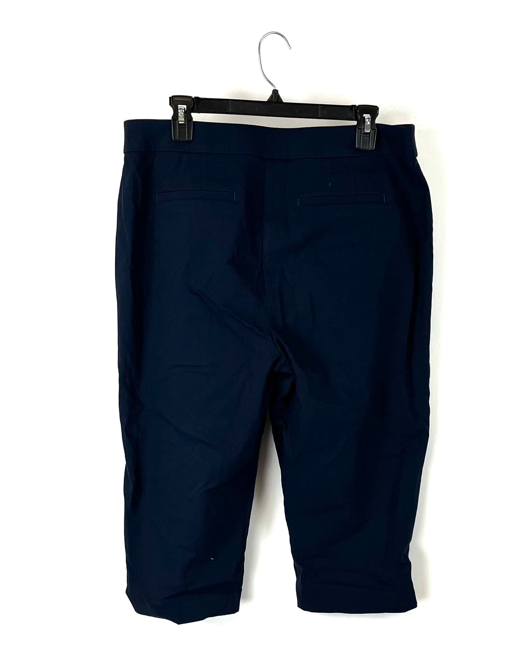 Navy Blue Cropped Trousers - Size 16