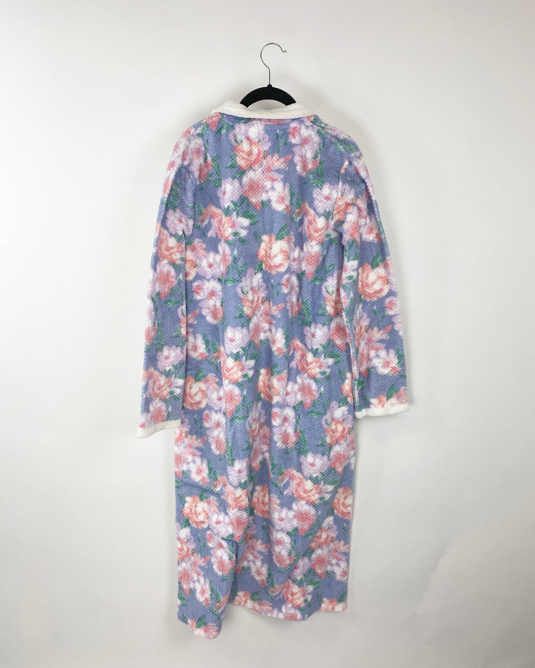 Floral Print Zip Up Long Robe - Small & 1X