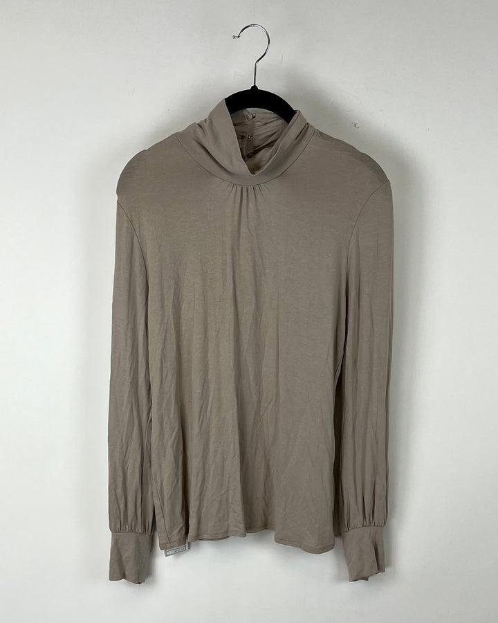 Sand Turtleneck Long Sleeve Top - Size 4