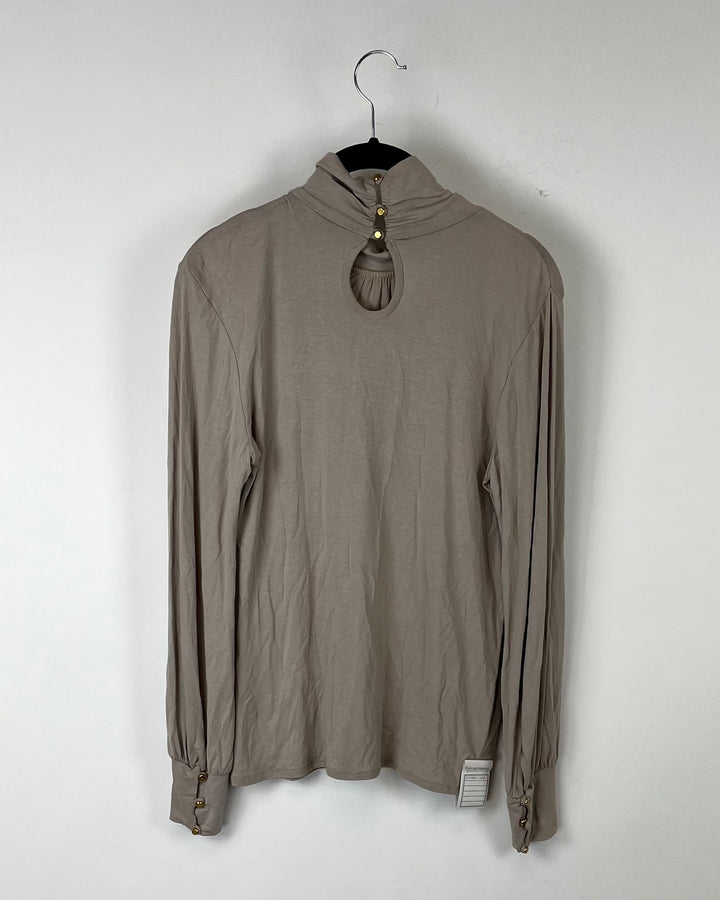 Sand Turtleneck Long Sleeve Top - Size 4