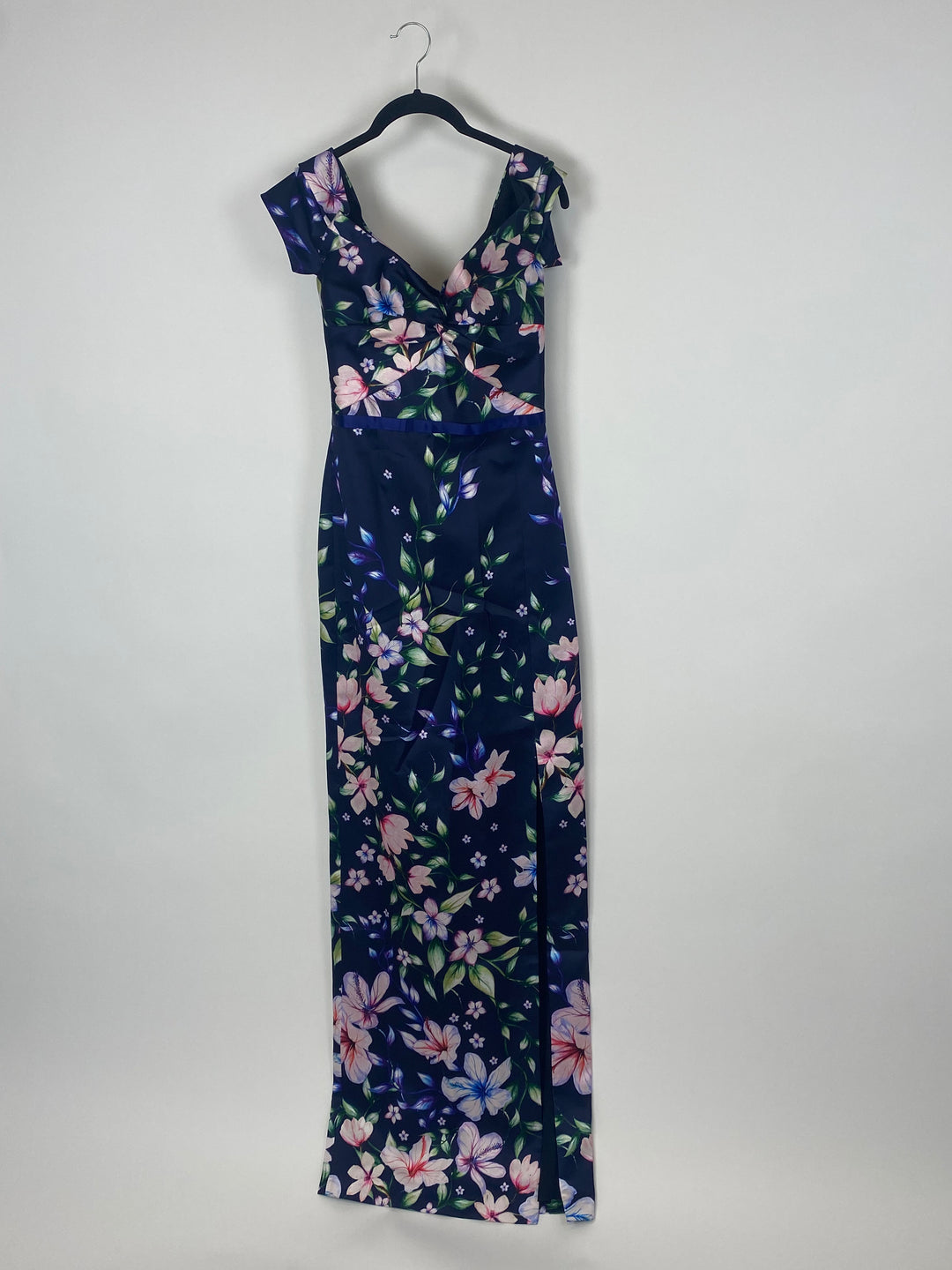 Blue and Pink Floral Gown - Size 0