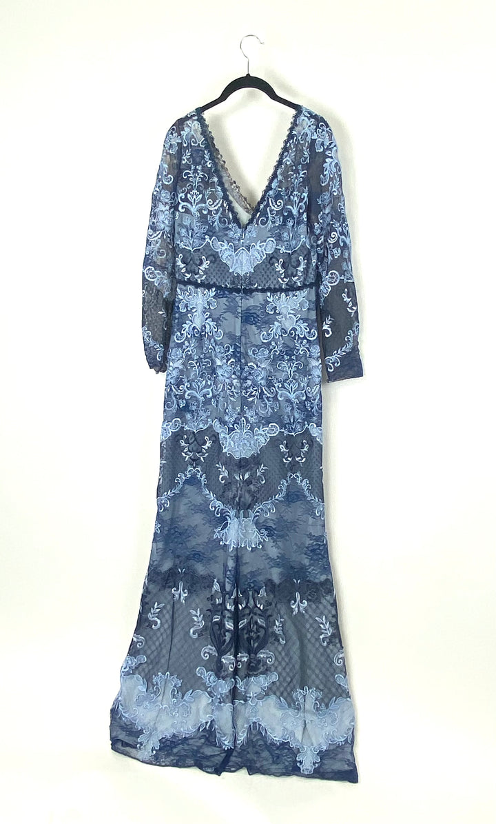 Blue Lace Gown - Size 6