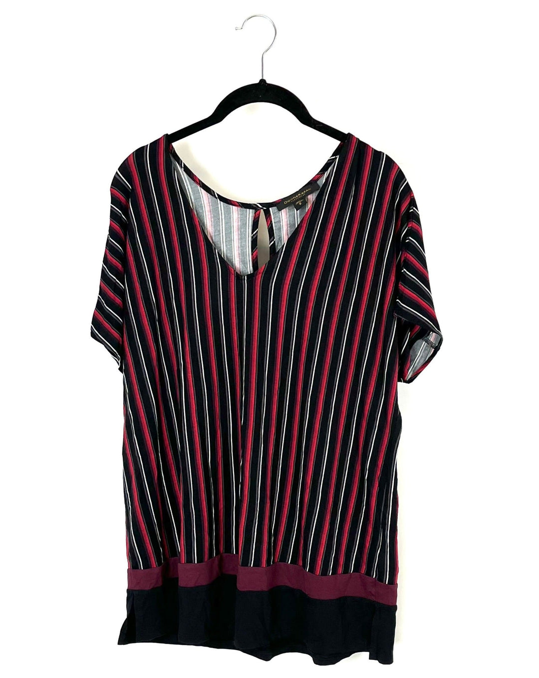 Black and Red Striped Sleepwear Set - Small