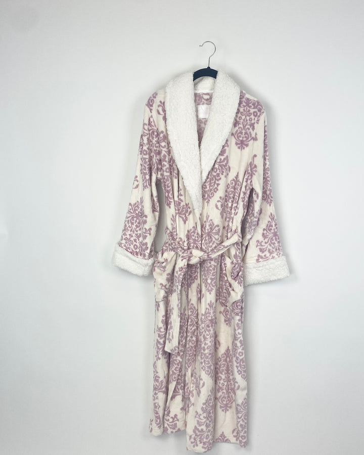 Purple And White Paisley Soft Robe - Small