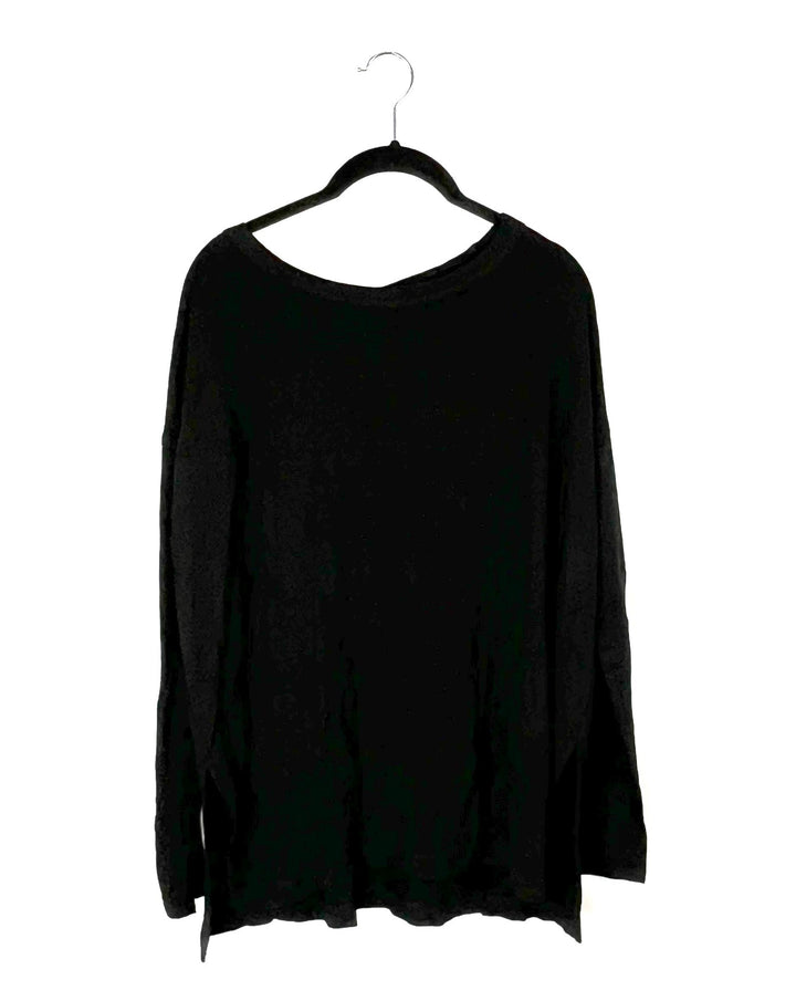 Black Long Sleeve Lounge Top - Size 6-8