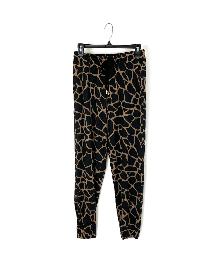 Black and Brown Animal Printed Sleepwear Set - Small