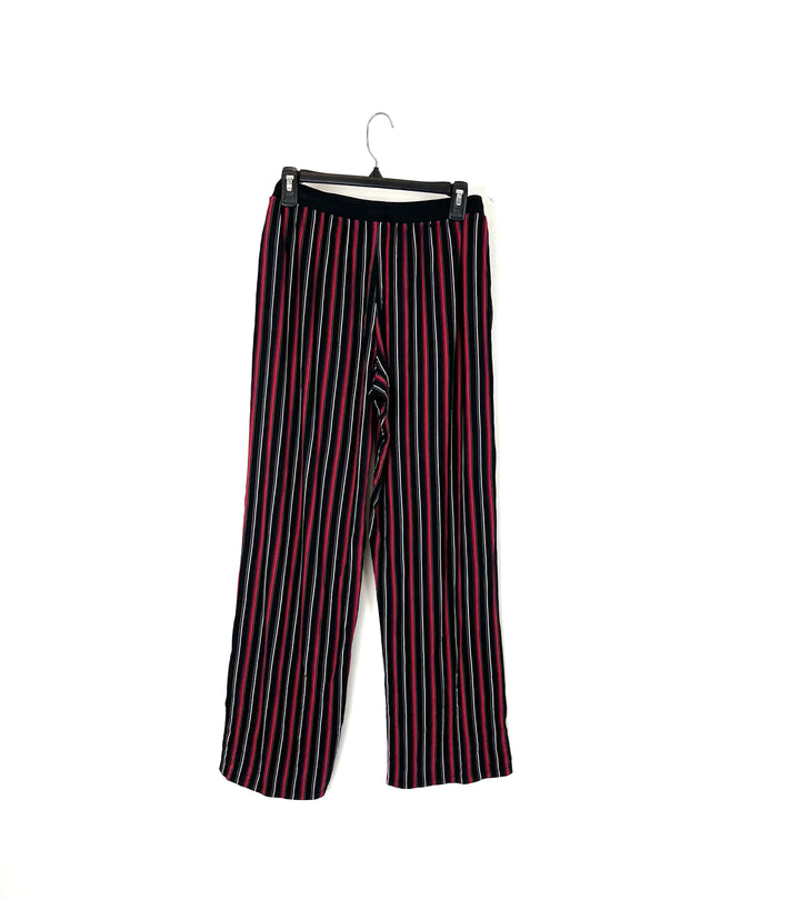 Black and Red Striped Sleepwear Set - Small