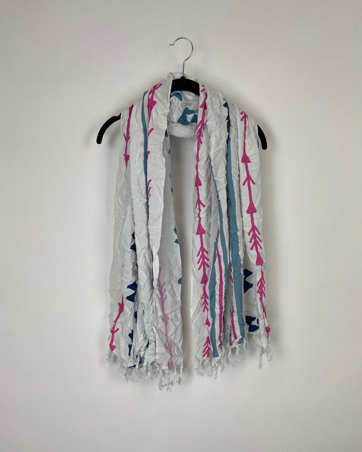 White Arrow Printed Lightweight Scarf