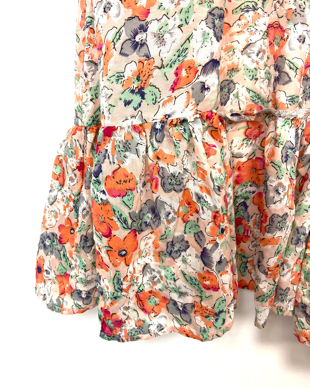Short Sleeve Maxi Floral Sheer Cardigan - Size 8/10