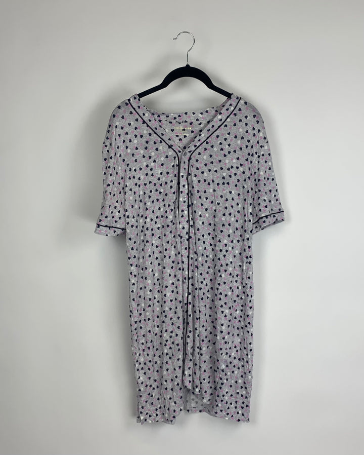 Heart Print Nightgown - Small
