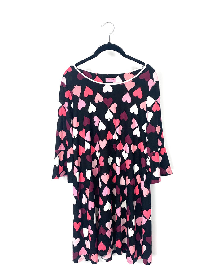 Black Heart Print Nightgown - Small