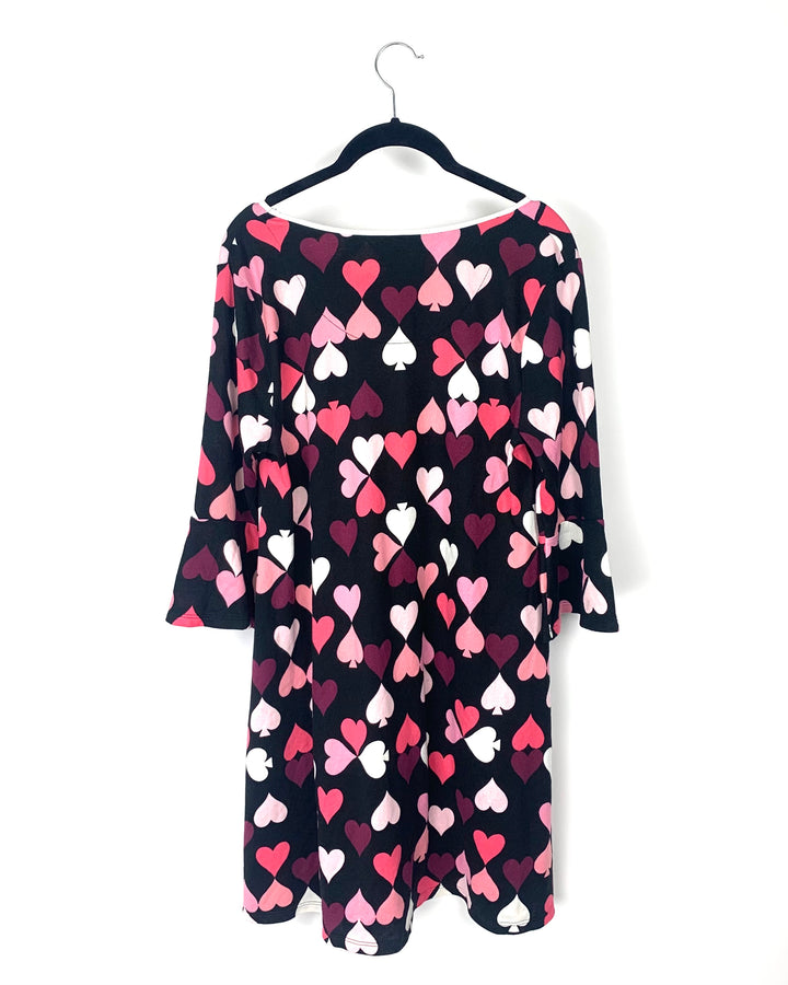 Black Heart Print Nightgown - Small