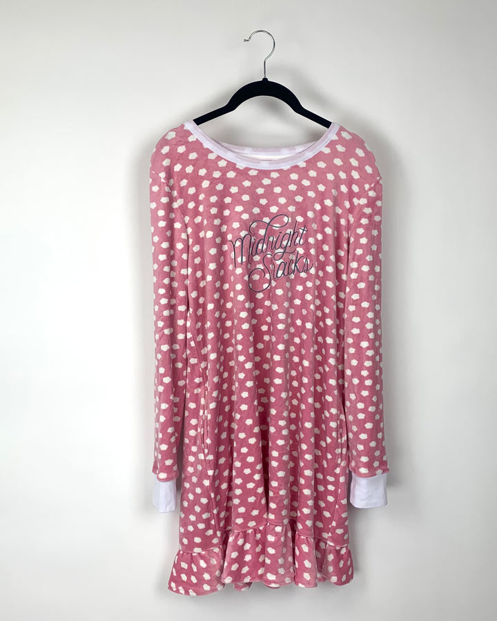 Pink Fleece Nightgown - Small