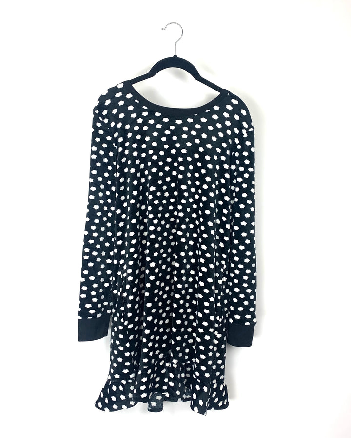 Black Cloud Print Nightgown - Small