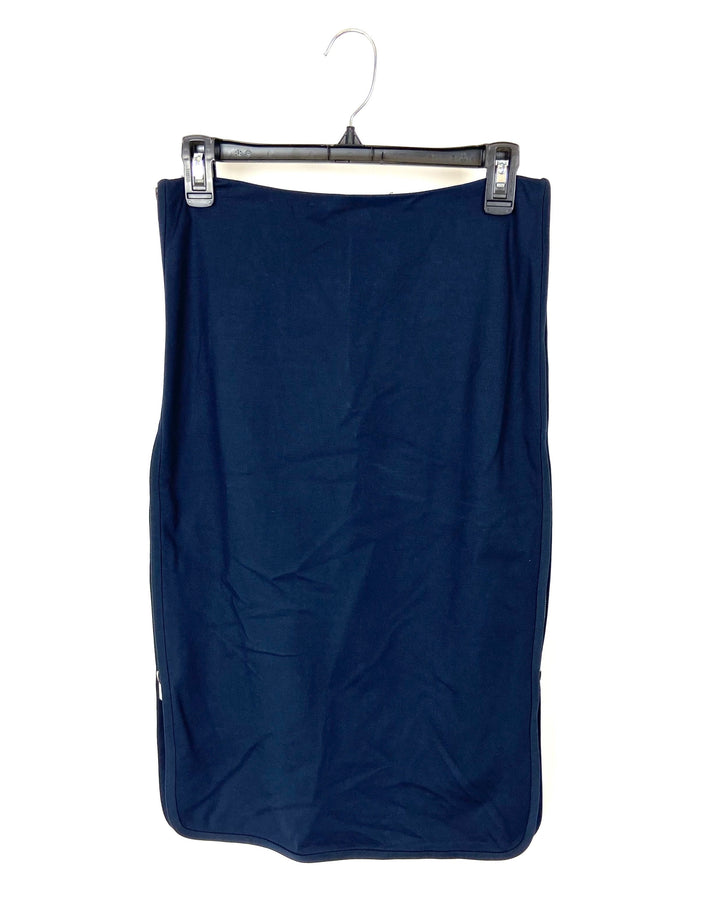 Navy Zip Up Skirt - Size 6