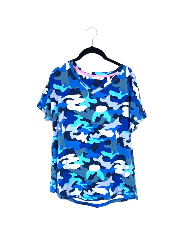 Blue Camouflage T-Shirt - Small/Medium