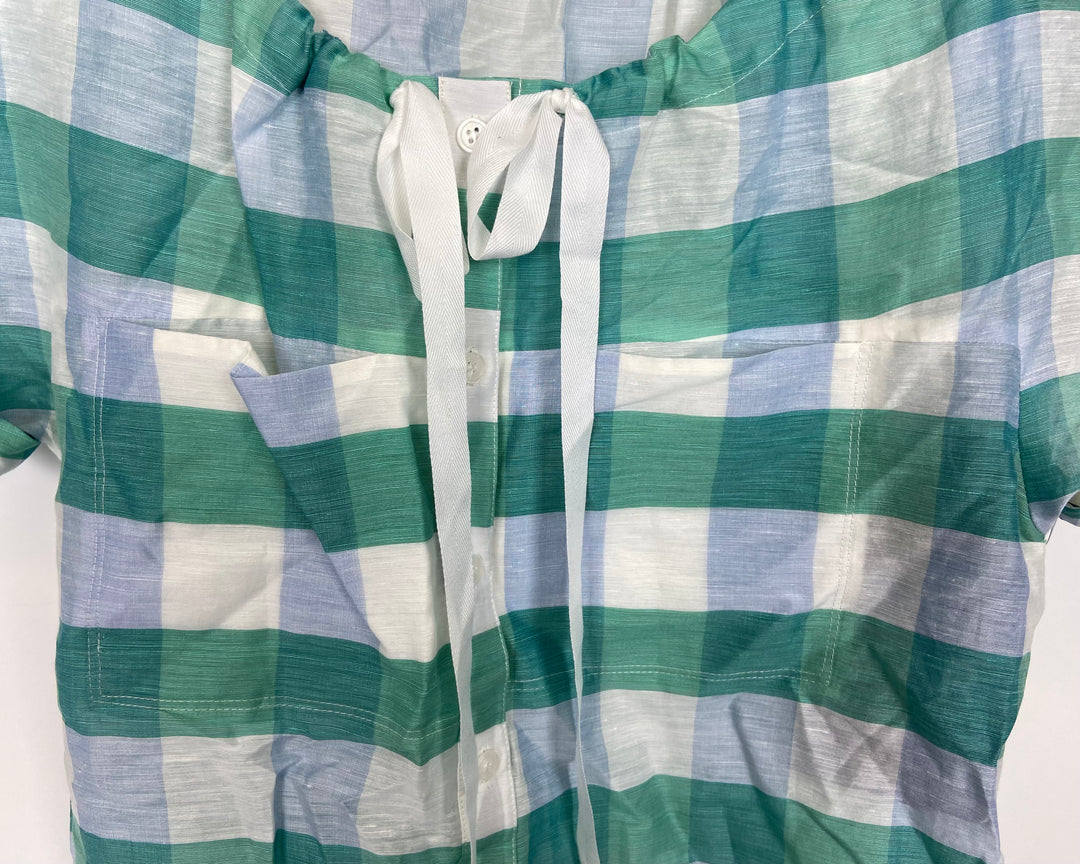 Plaid Blouse With Bow - Small