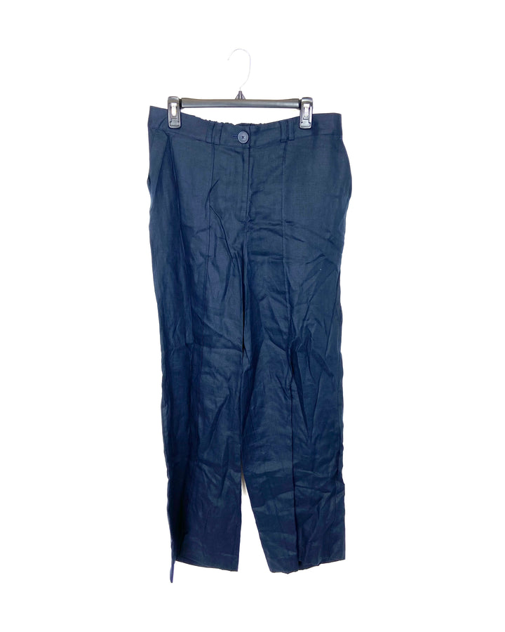 Navy Blue Linen Pants - Size 12
