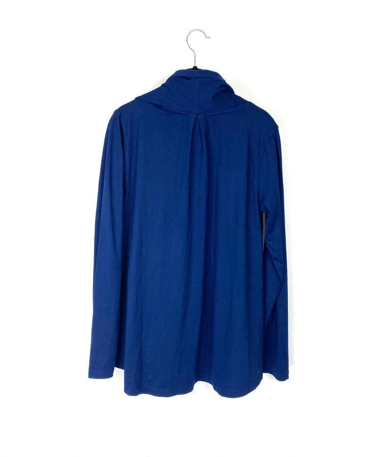 Navy Blue Long Sleeve Open Cardigan - Small, Medium, 1X