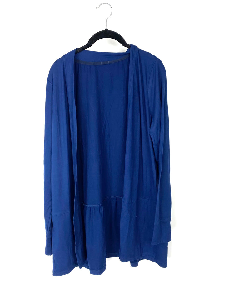 Navy Blue Long Sleeve Cardigan - Small, Medium, 1X