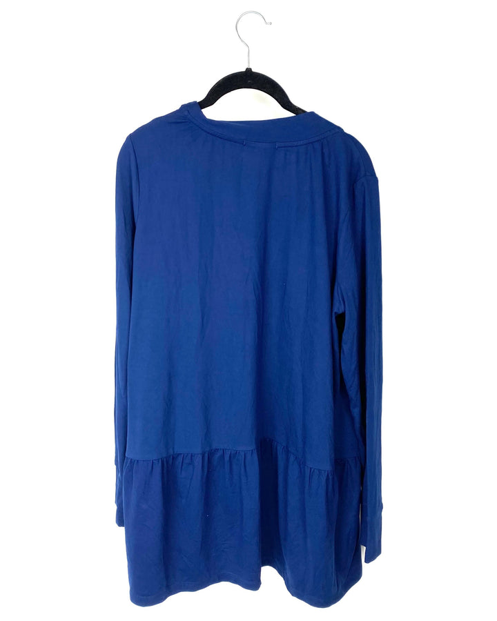 Navy Blue Long Sleeve Cardigan - Size 6/8, 8/10 and 1X