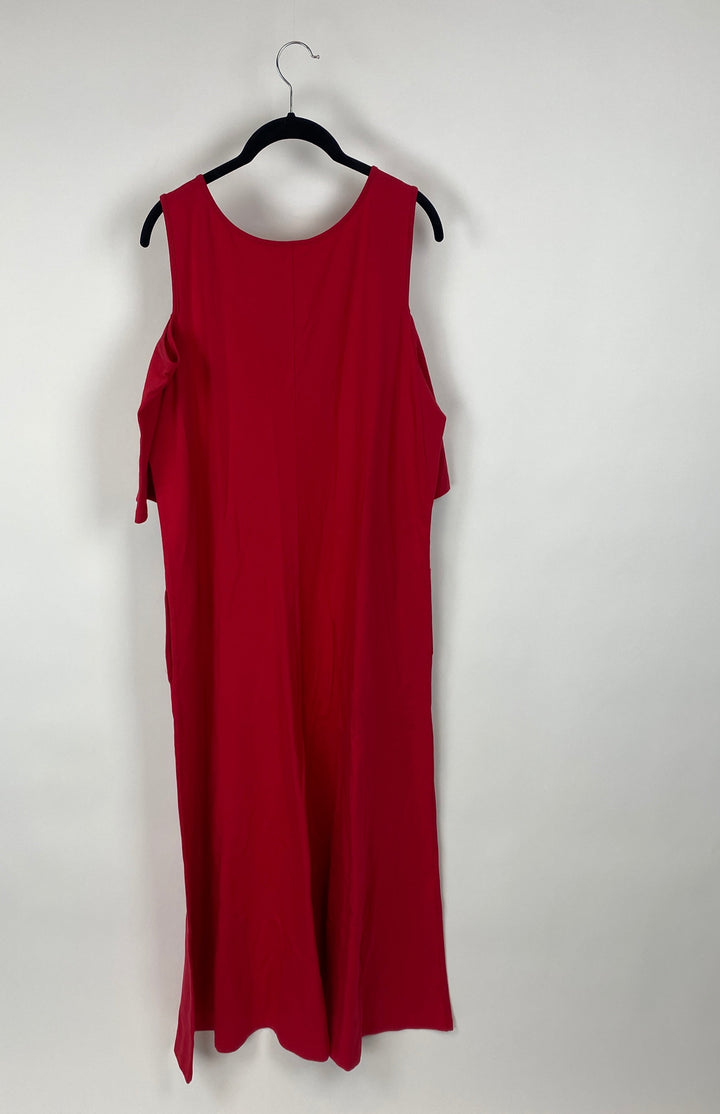 Red Cutout Shoulder Dress - Large/Extra Large